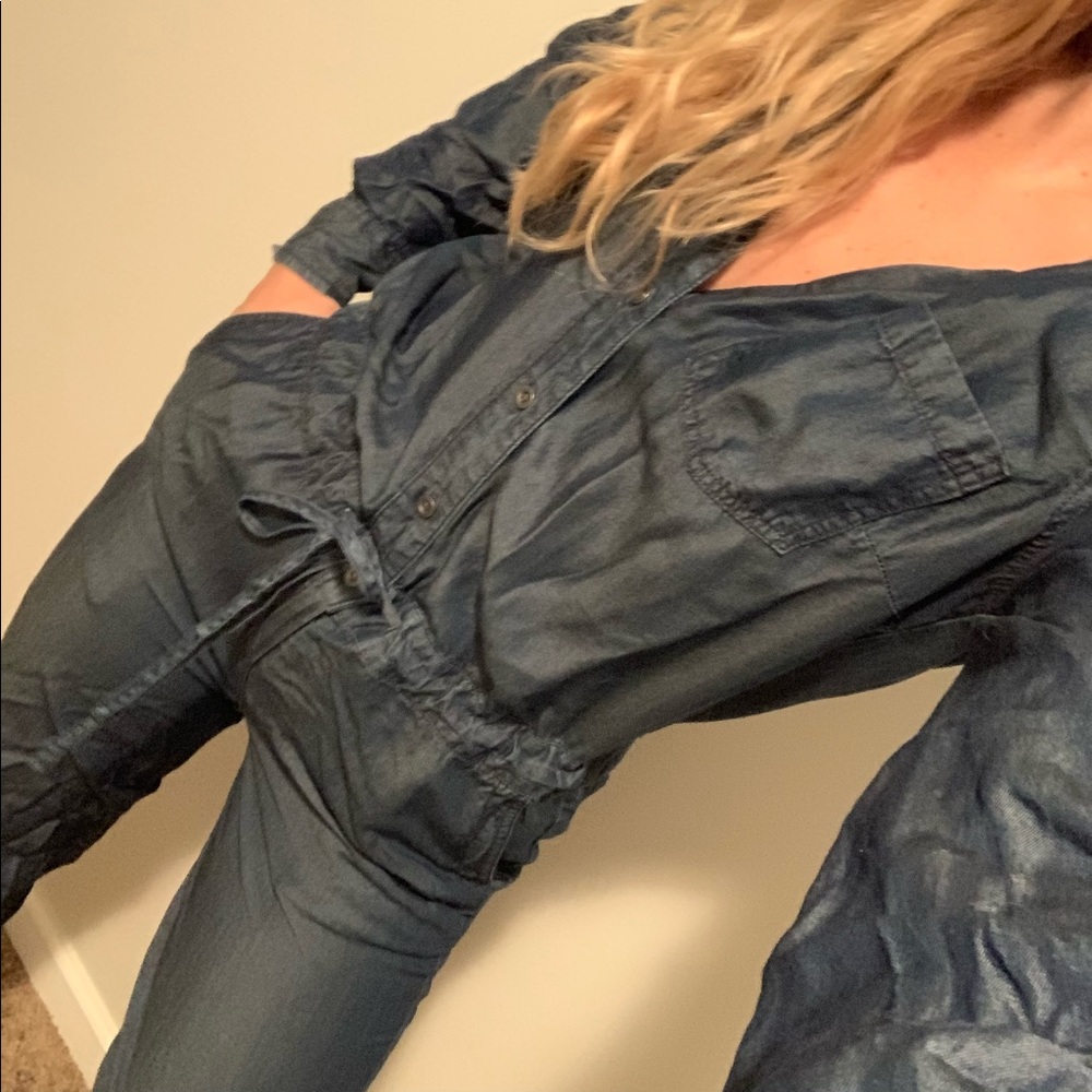 Cute soft denim jump suit